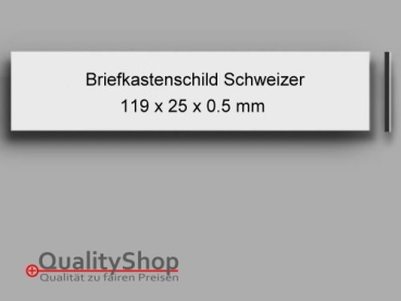 Briefkastenschild Schweizer Kunststoff Silber